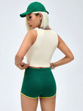 Letter & Motorcycle Print Vest And Shorts Set For Women